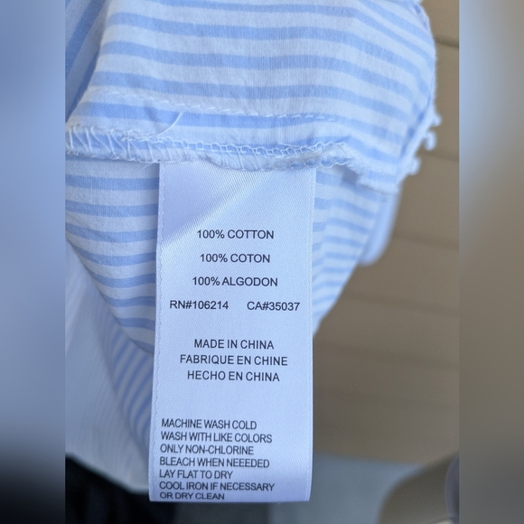 Joe's Jeans Women's Marlee Pleasant Blouse White And Blue Straiped Size M Cotton - Picture 7 of 10